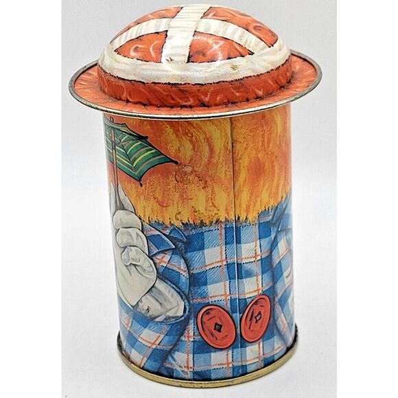 VTG Clown Tin with Hat Shaped Lid The Tin Box Company Designed by Daher Circus - Picture 4 of 5